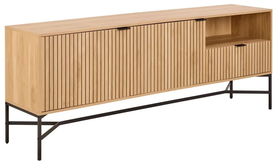 Natúr színű komód tölgyfa dekorral 180x70x40 cm Jaipur – Actona