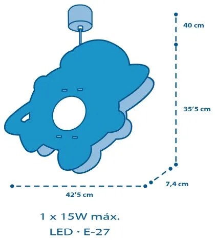 Dalber 41347 - Gyerek csillár ASTRONAUT 1xE27/15W/230V