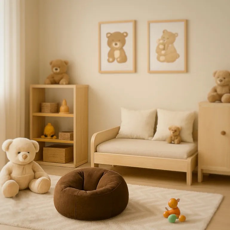 EMI gömb formájú sötétbarna velúr babzsákfotel