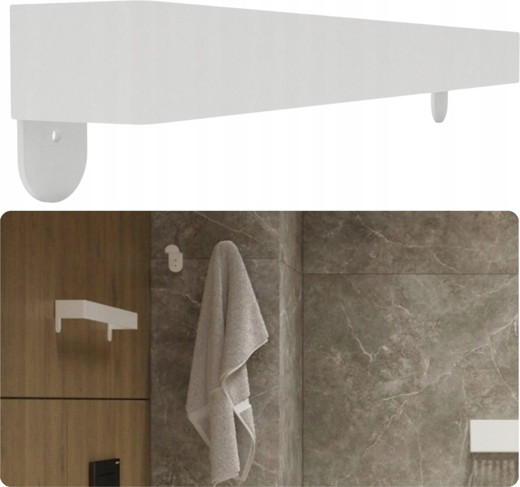 Törölközőtartó Grace Fehér Fali Fém Loft 50 cm Minimal