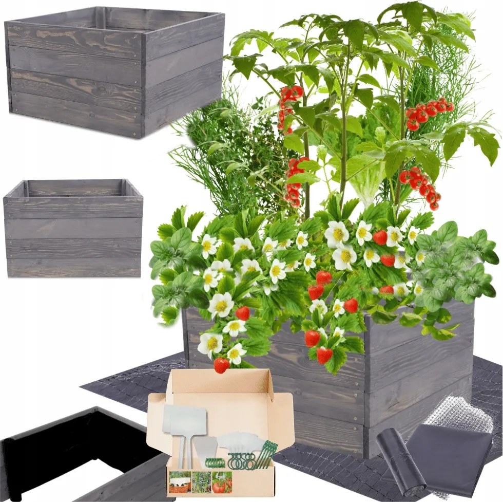 Magasított ágyás zöldséges fa láda impregnáló 36x80x60