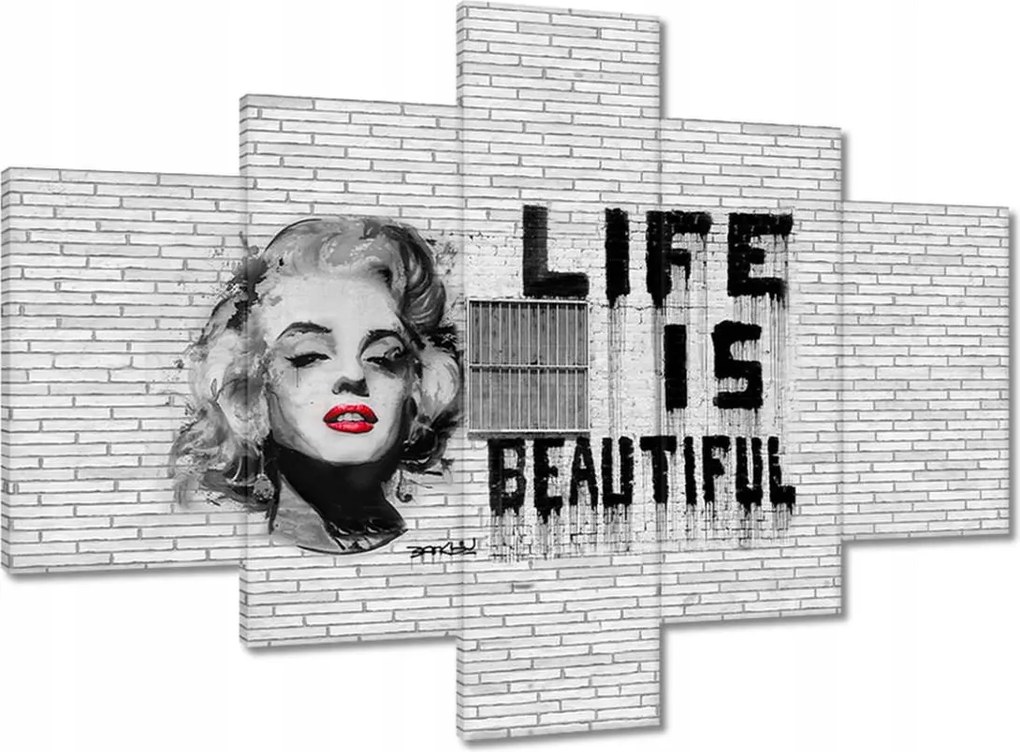 Festmények 100x70 Banksy Life is beautiful