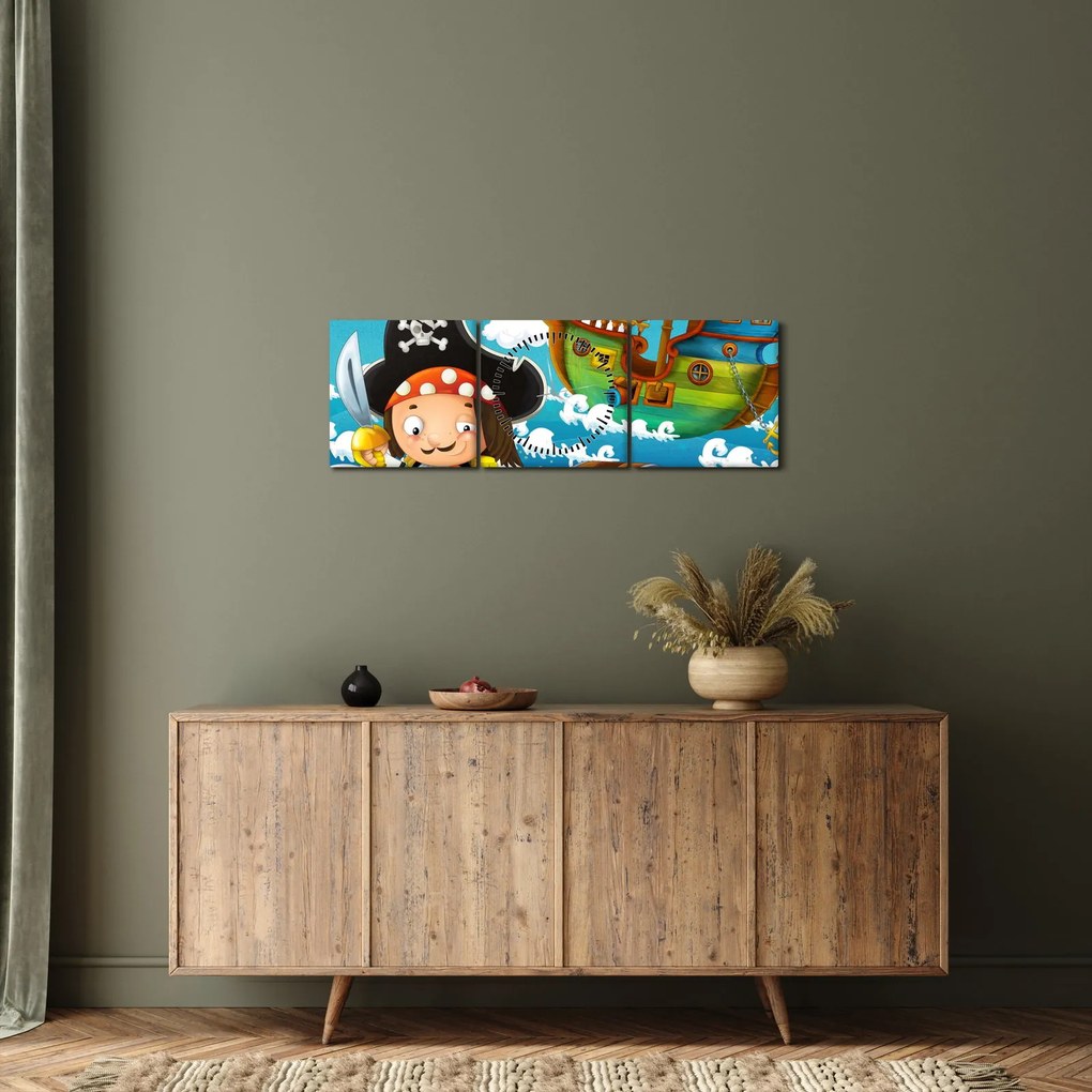 Kép - kalóz kincs (órával) (90x30 cm)