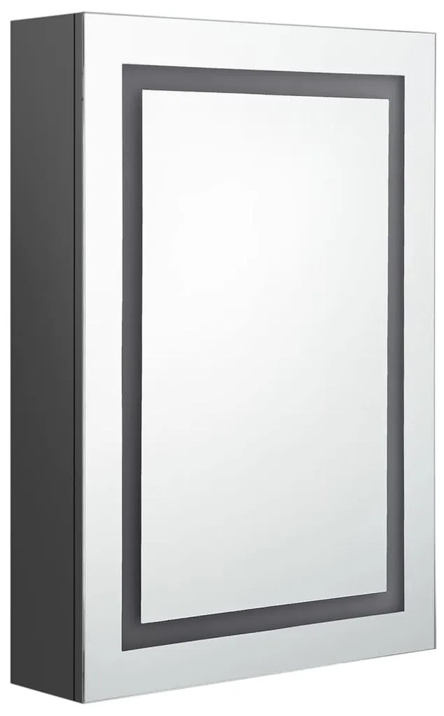 szürke LED-es tükrös fürdőszobaszekrény 50 x 13 x 70 cm