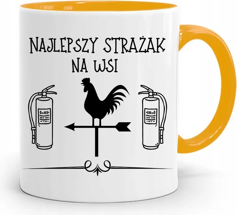 Sárga Bögre Tűzoltónak A Legjobb Tűzoltó Vidéken, fényképes nyomtatással