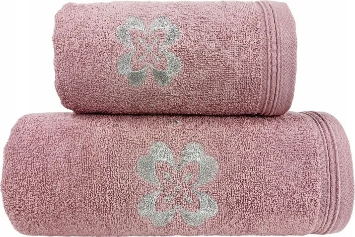 Novella törölköző elegáns hímzéssel 50x90 levendula