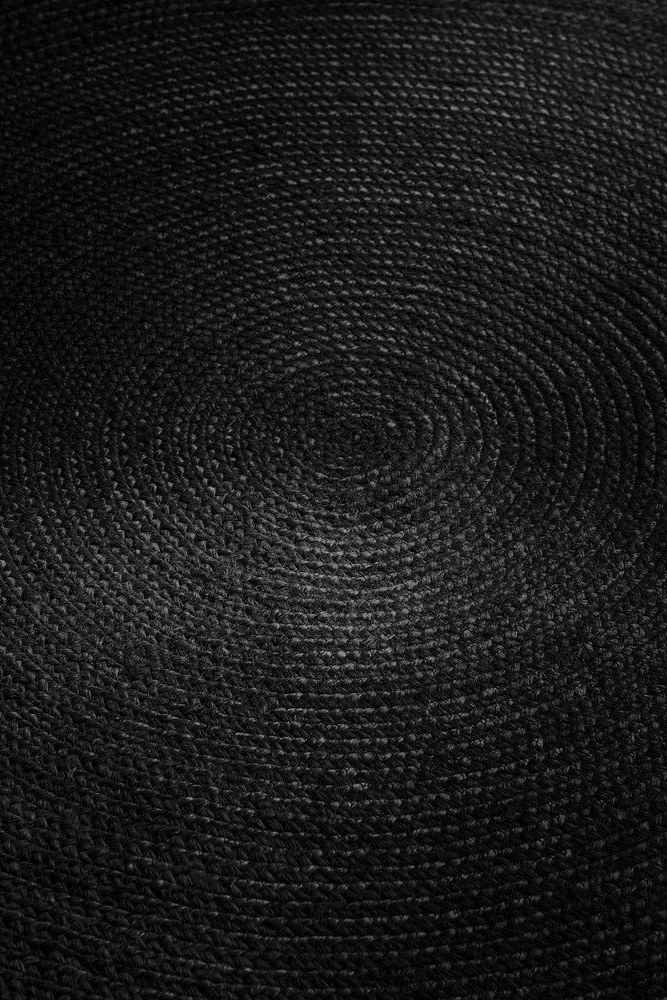 Fekete kétoldalas-kézi szövésű juta kerek szőnyeg ø 140 cm Braided – Hanse Home