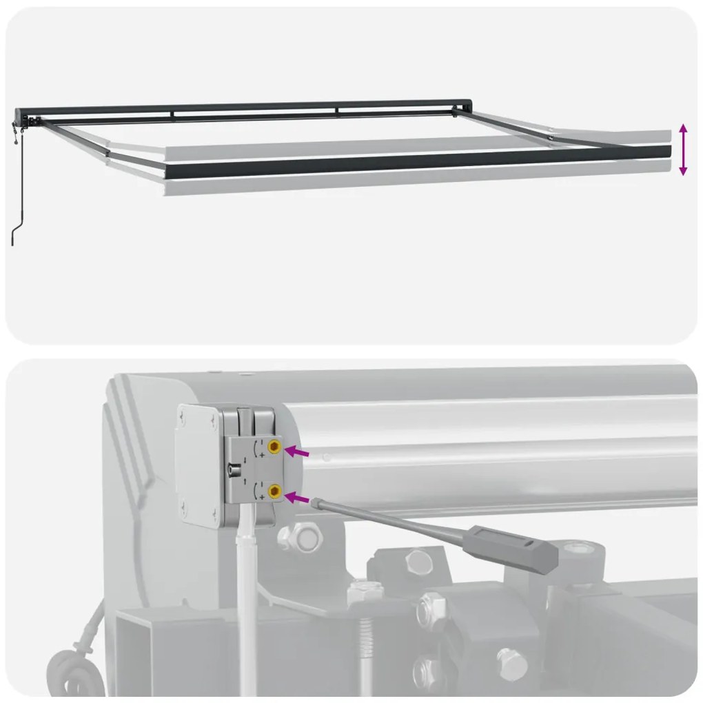 Automatikus Összecsukható Napernyő Piros és Fehér Csíkokkal 400x300 cm