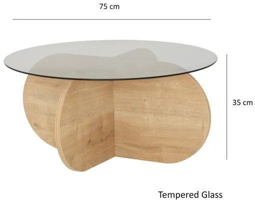 Kávésasztal BUBBLE 35x75 cm barna/fekete