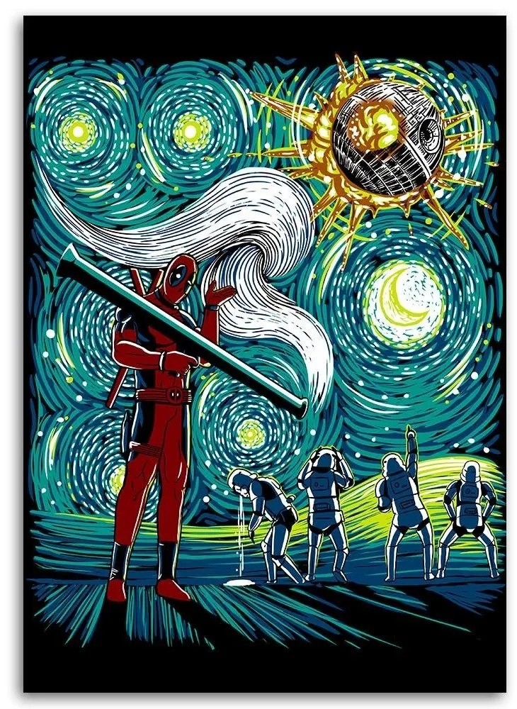 Gario Vászonkép Deadpool, csillagos éj - DDJVigo Méret: 70 x 100 cm