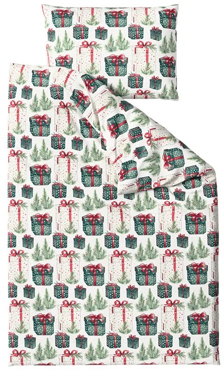 Pamut ágynemű CHRISTMAS PRESENT krémszínű Ágyneműhuzat mérete: 70 x 90 cm | 140 x 220 cm
