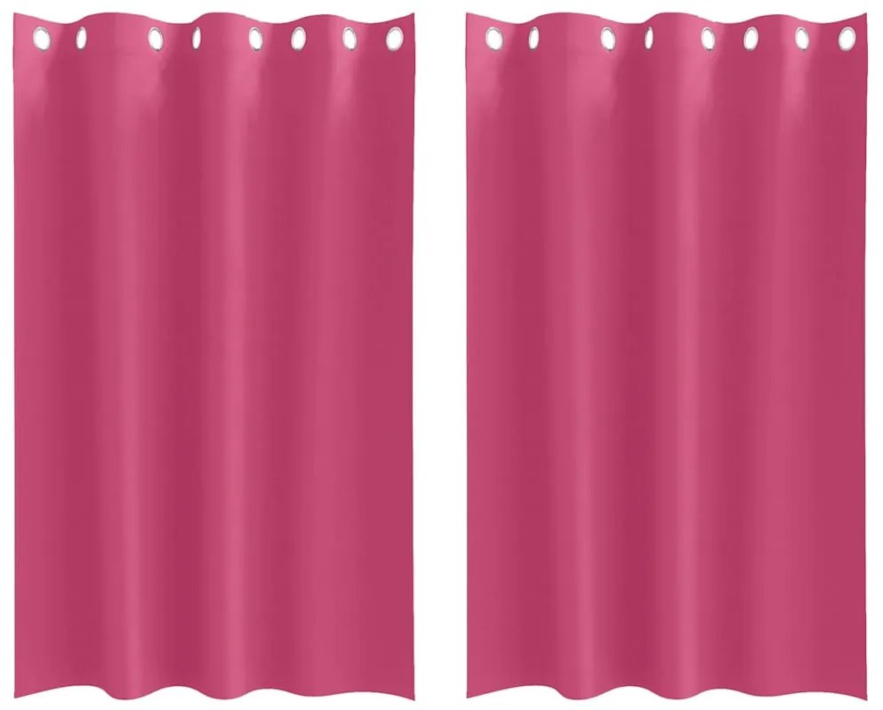 Függönyök 2 pcs Fényes rózsaszín 175x140cm Poliészter