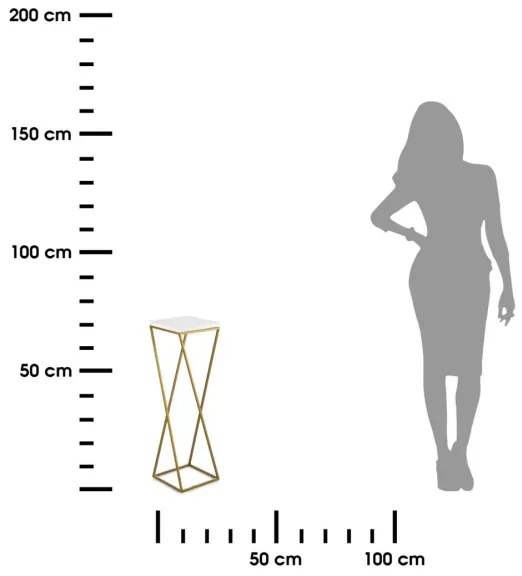 LOFT virágtartó állvány 70x24 cm arany/fehér