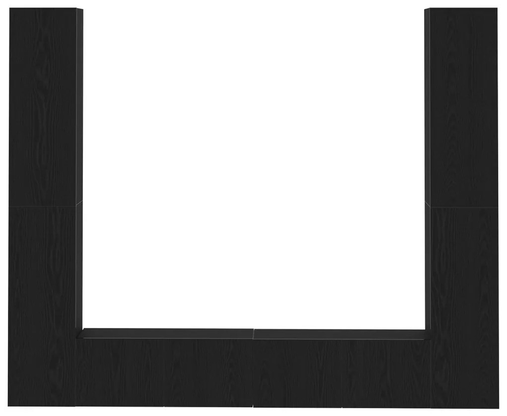 TV szekrény 6 pcs Fekete 80 x 30 x 30 cm Faanyag