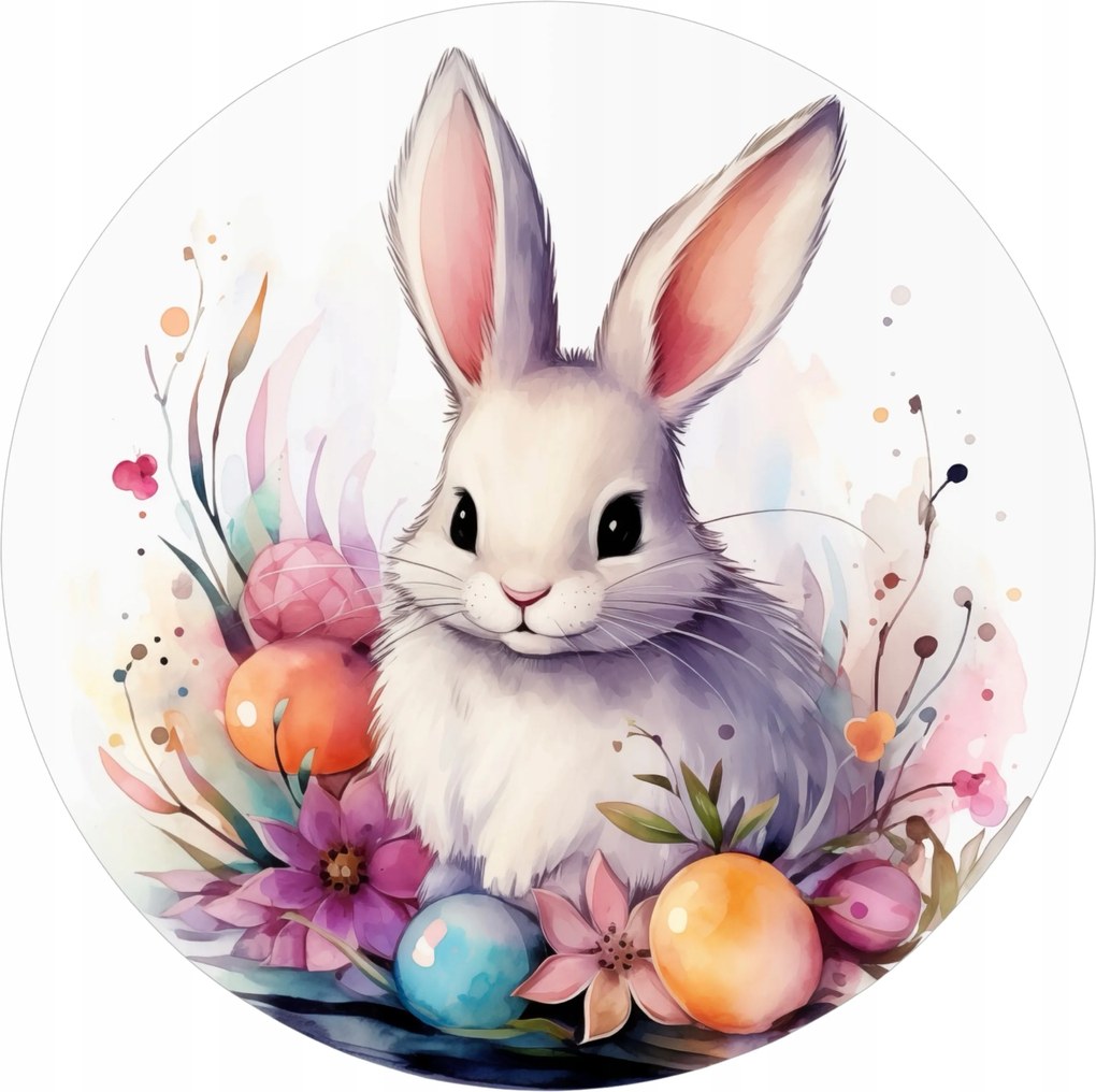 Kerámia poháralátétek x4 Húsvéti dekoráció Nyuszi Virágok