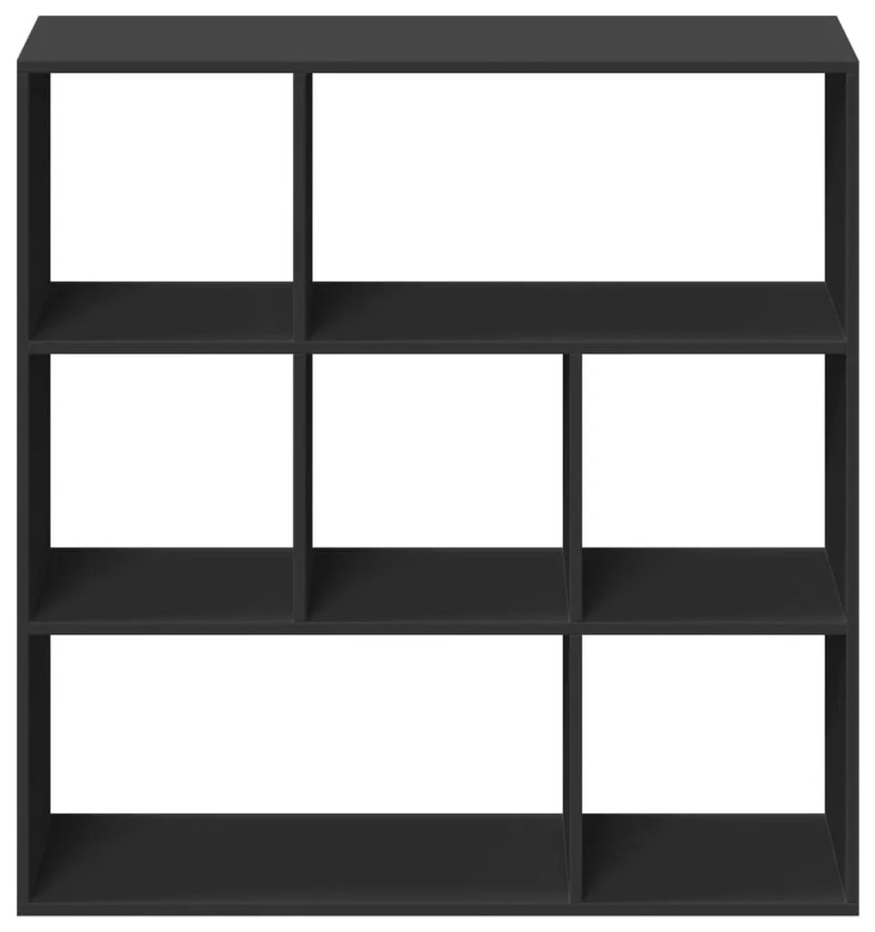 fekete szerelt fa térelválasztó könyvespolc 102x29x103,5 cm
