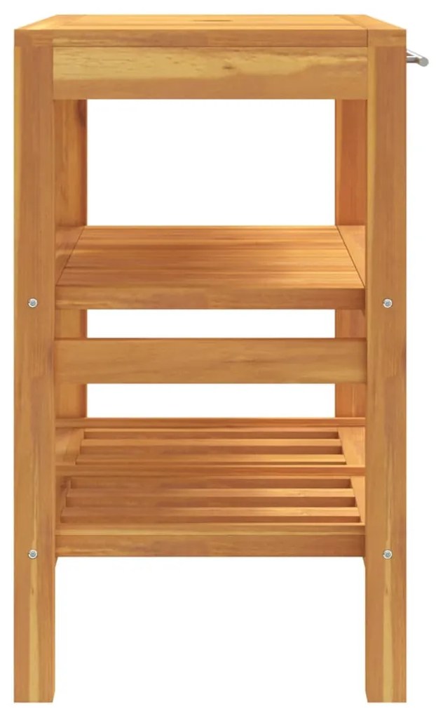 tömör fa fürdőszobai pipereszekrény 2 polccal 74 x 45 x 75 cm