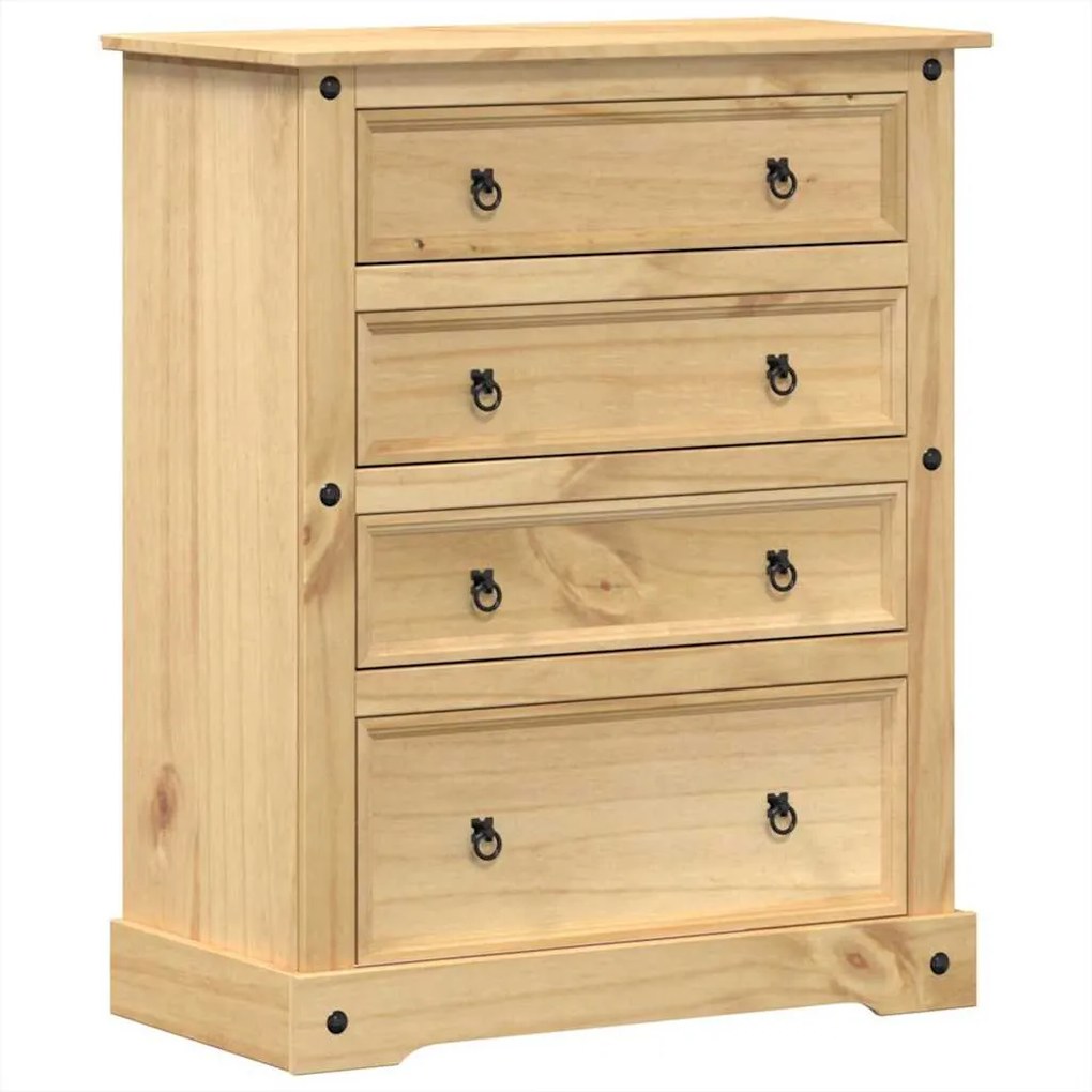 vidaXL Corona tömör fenyőfa komód 92x48x114 cm