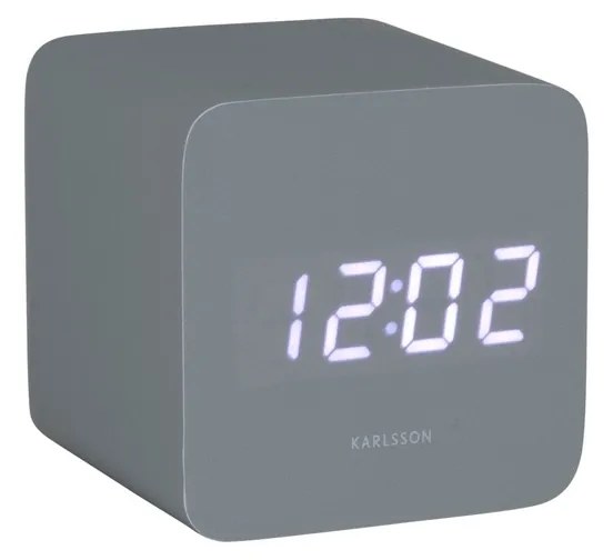 Karlsson 5982GY dizájner LED-es óra ébresztővel, szürke, 7 cm