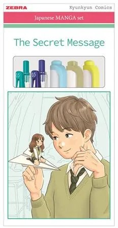 Írószer készlet, ZEBRA Manga Set, The secret message, 5 darabos (TZ56534)