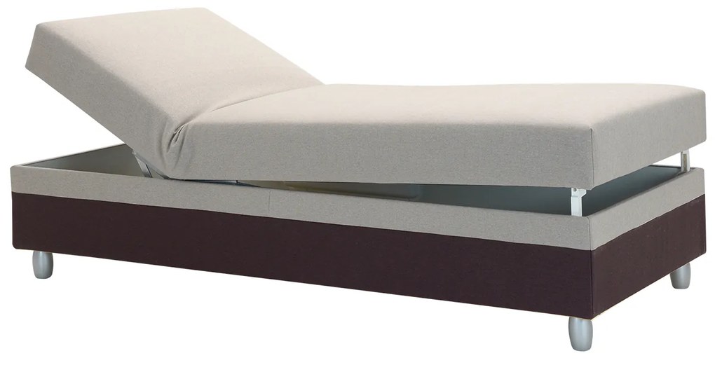 Egyszemélyes ágy 85 cm Sodak (barna + barna-szürke) (tárolóhellyel). 1100766