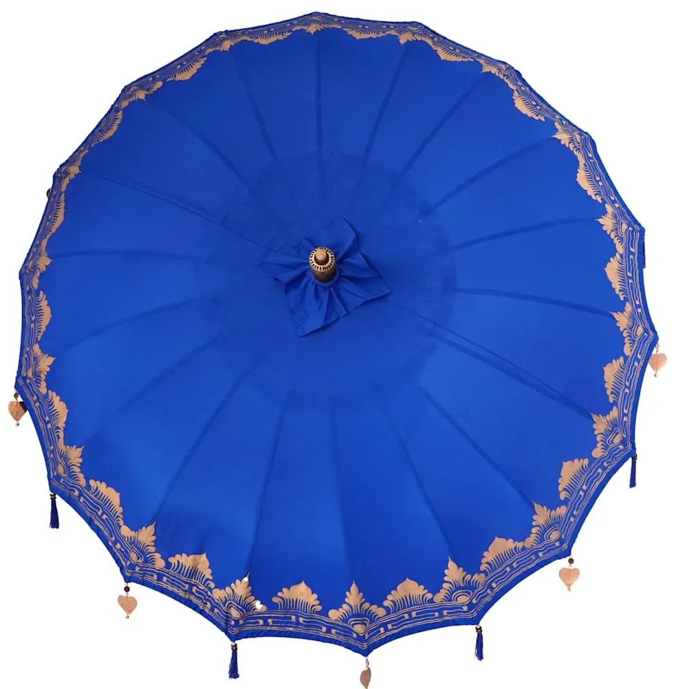 Balinéz Napernyő Kék 210-220 cm Pamut, tömör fa