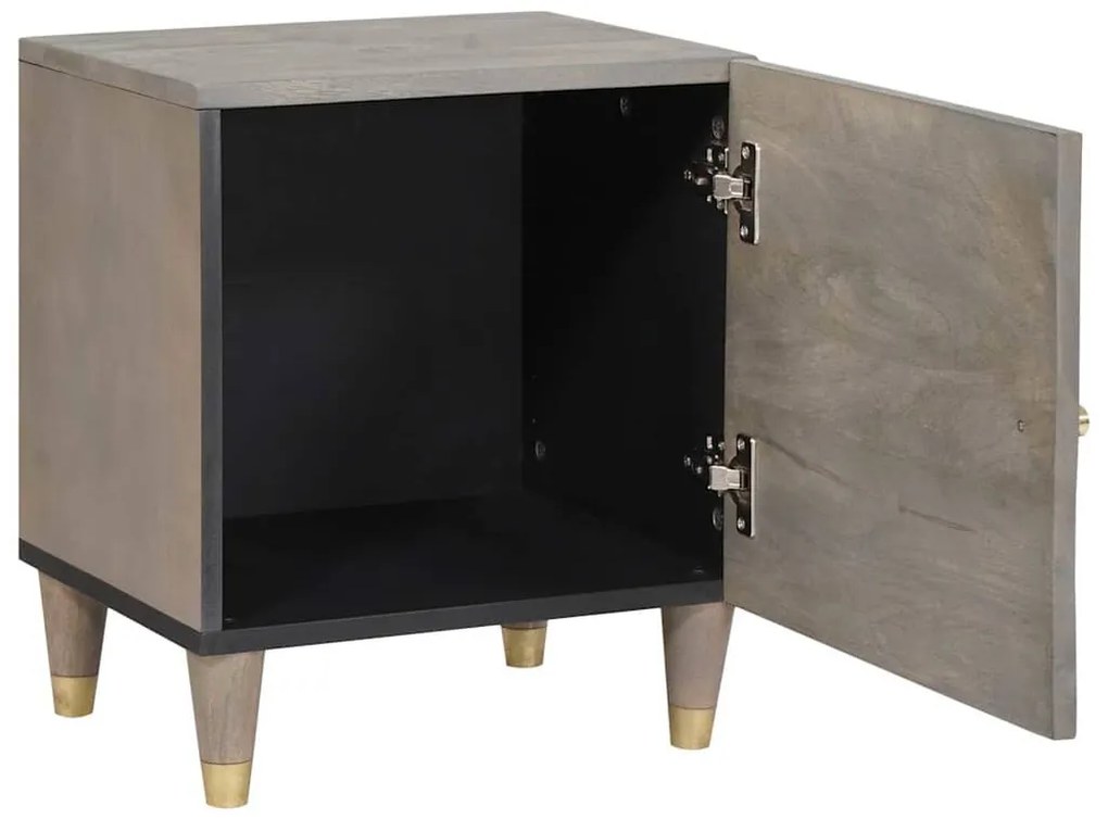 Éjjeliszekrény 2 pcs Szürke 40 x 33 x 46 cm tömör mangófa