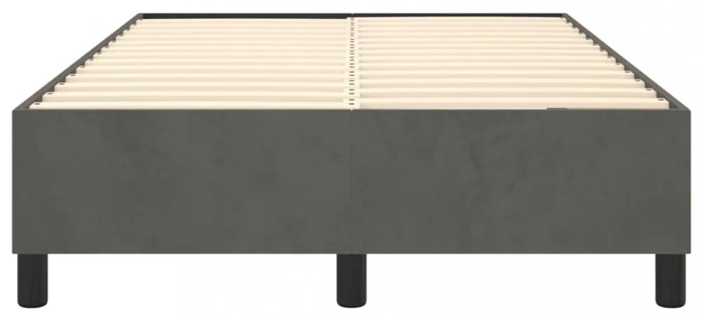 sötétszürke bársony ágykeret matrac nélkül 120x200 cm