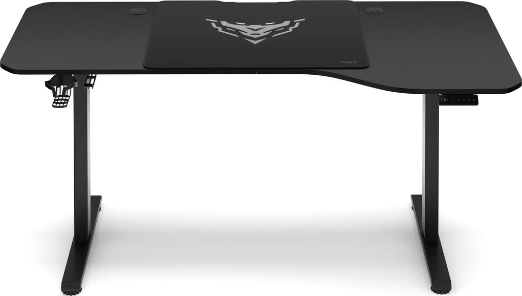 Elektromosan magasságban állítható íróasztal 160 cm fekete: Diablo X-Tensio 1600