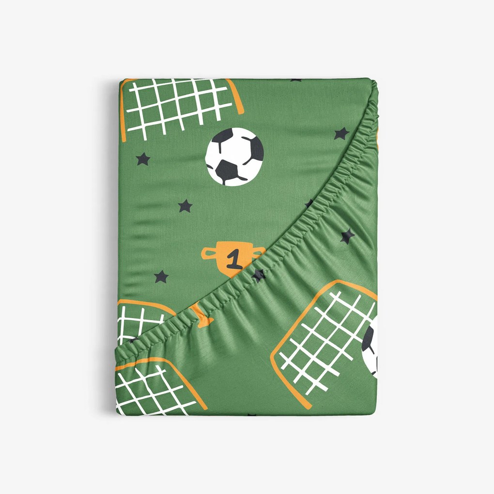 Goldea pamut gumis lepedő - futballvilág 180 x 200 cm