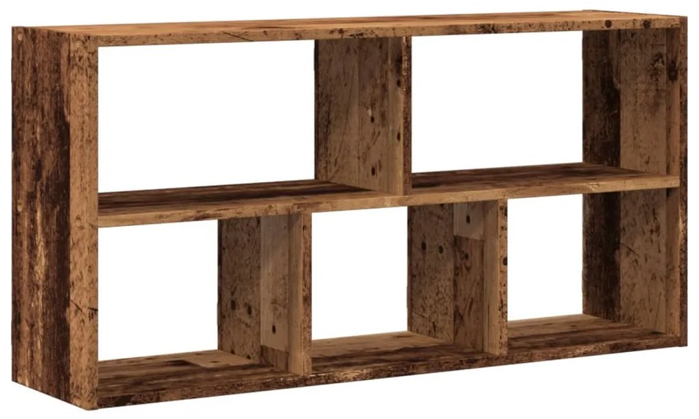 antik fa színű szerelt fa fali polc 100 x 25 x 50 cm