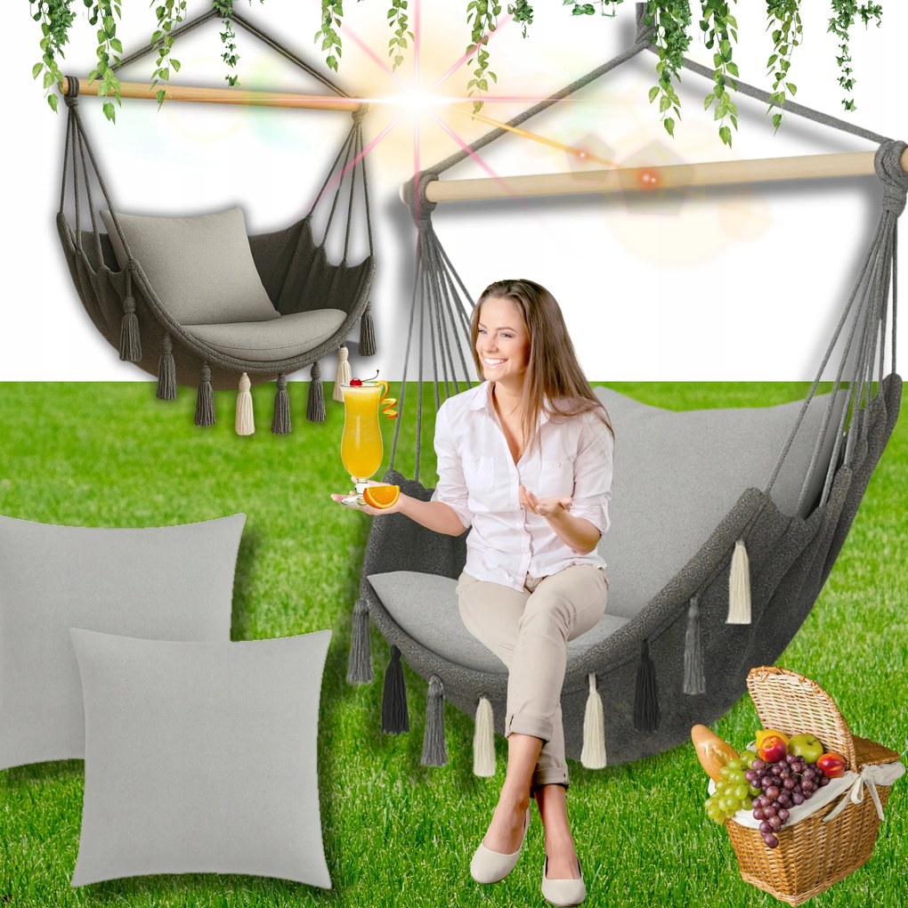 Függő Fotel Brazil Szék Hinta Kert Kokon Boho!