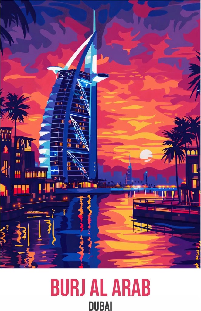 Poszter 61x90,5 cm Burj Al Arab, Dubai