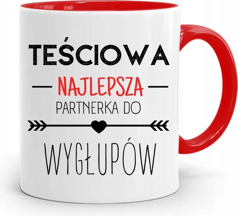 Piros Anyós Bögre A Legjobb Partnerünk, fényképes nyomattal