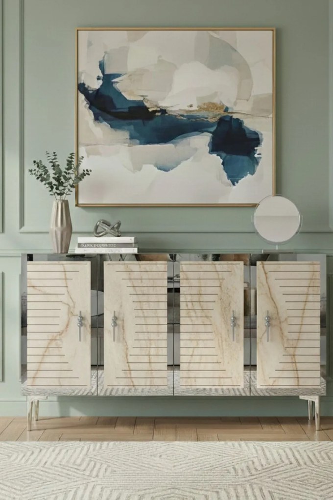 Tuna 120 - White, Travertine, Silver