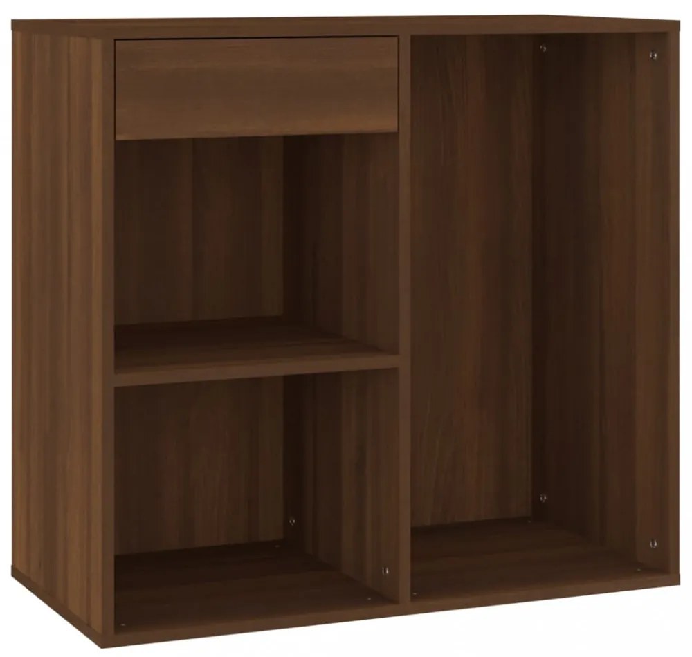 barna tölgy színű szerelt fa pipereszekrény 80 x 40 x 75 cm