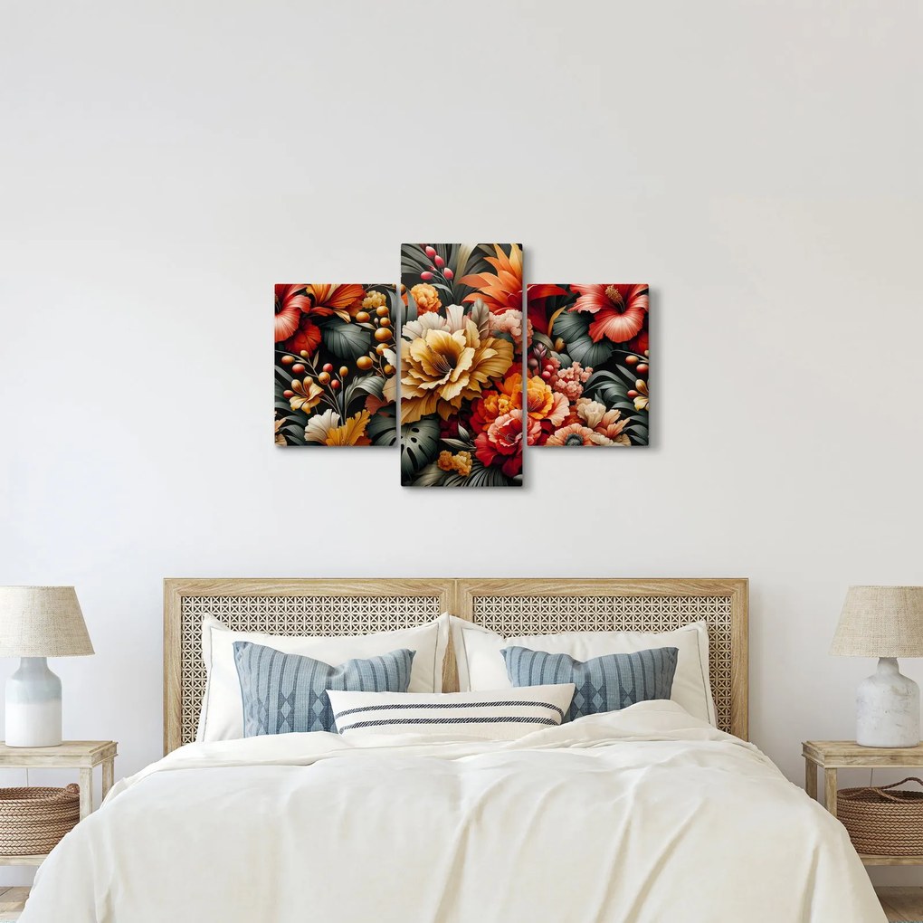 Kép - Narancs-vörös virágok (90x60 cm)