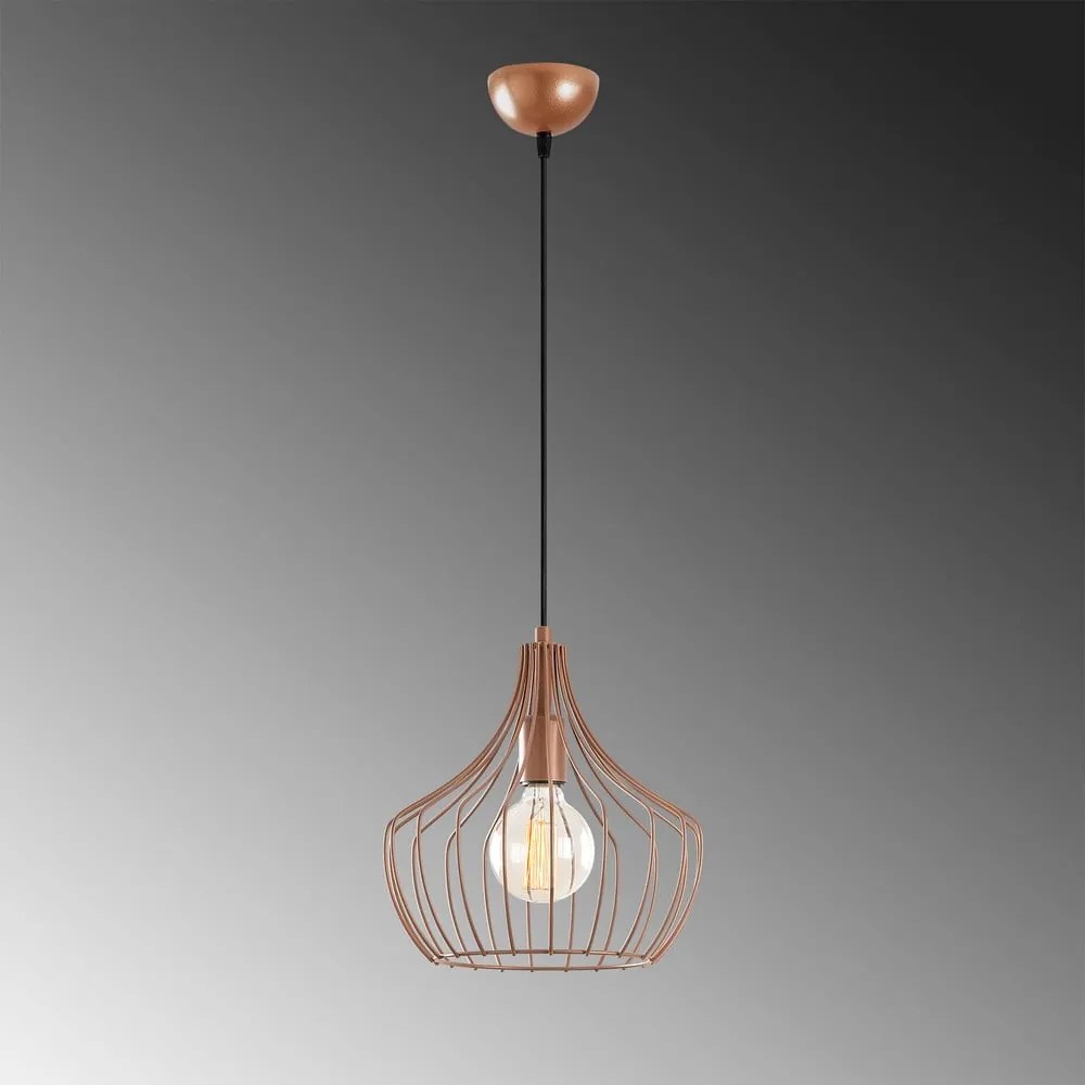 Rézszínű függőlámpa fém búrával ø 27 cm Mezopotamya – Opviq lights