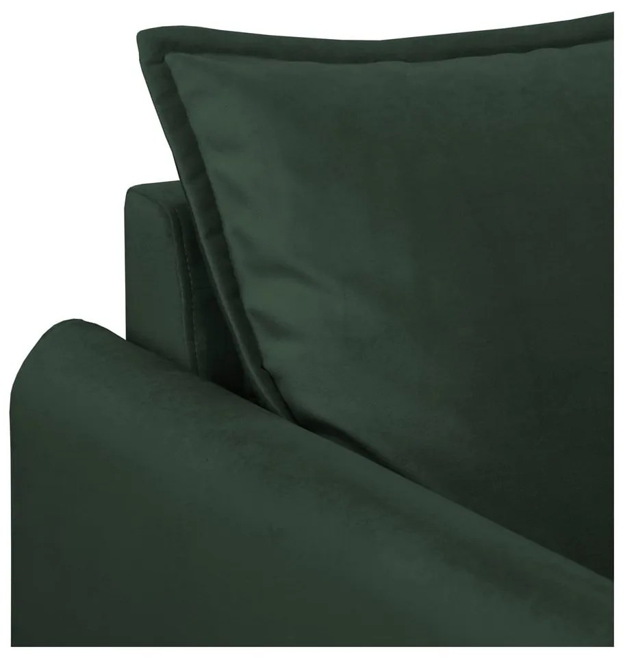 Sötétzöld bársony kanapé 138 cm Juli – Ropez