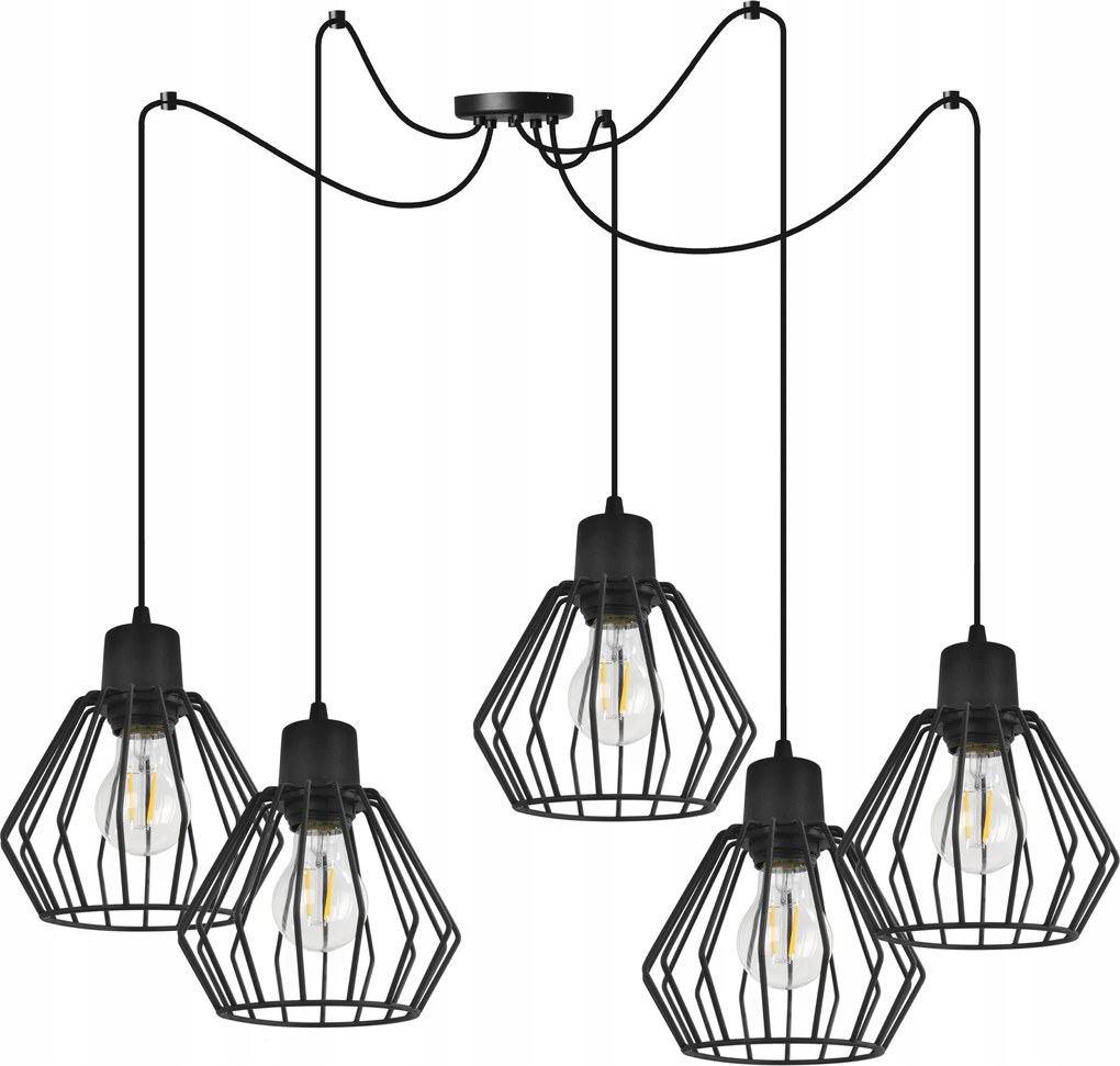 Mennyezeti Lámpa Lógó Csillár Fekete Loft Pók Nappali Hálószoba Szoba