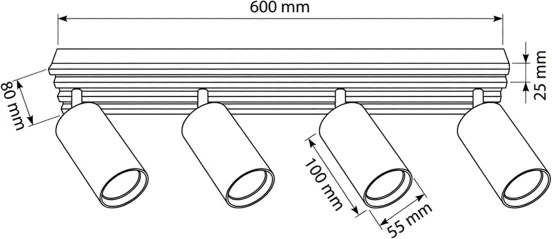 Brilagi - SELE WOOD spotlámpa 4xGU10/30W/230V fekete/fa