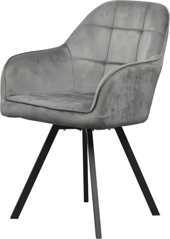 Forgó étkezőszék, sötétszürke Velvet szövet, SAMANTA