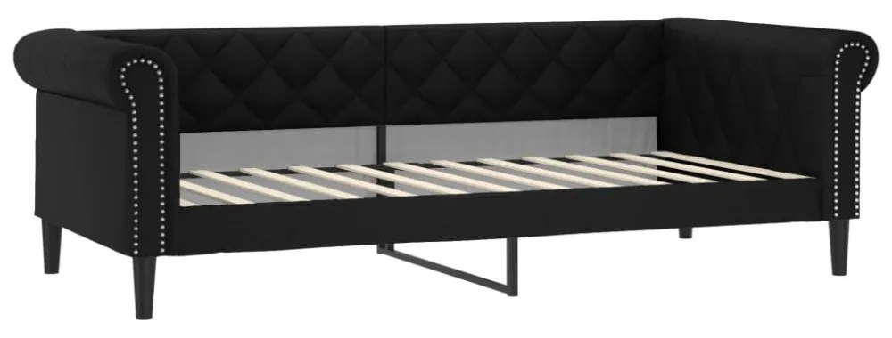 fekete műbőr kanapéágy 100 x 200 cm
