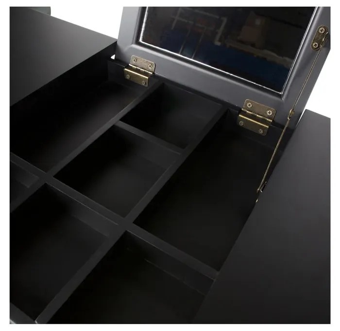 Romy fekete borovi fenyő fésülködőasztal - WOOOD