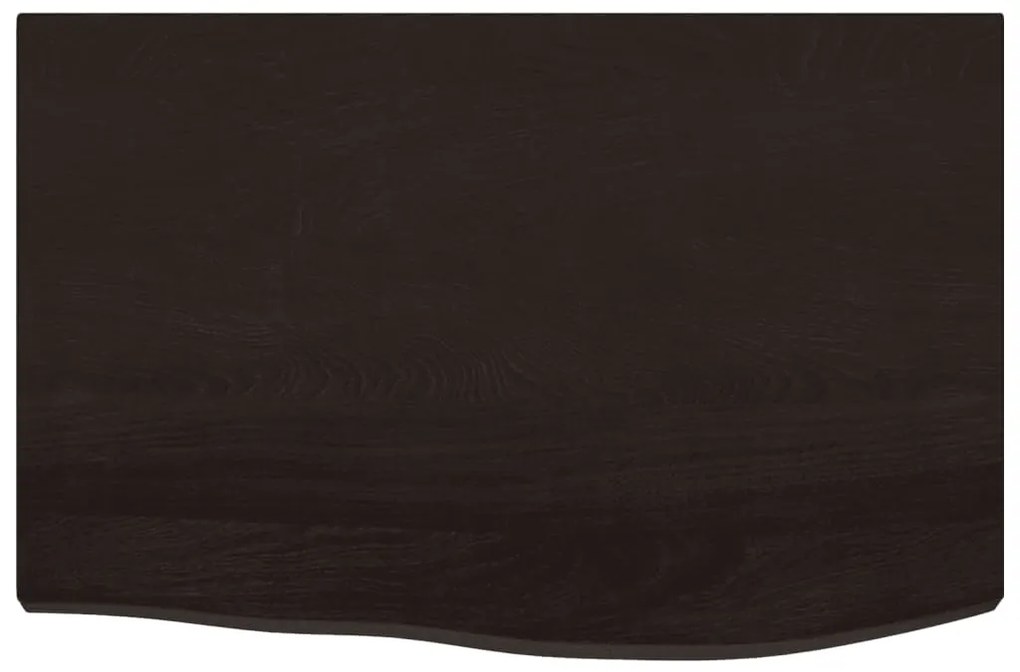 sötétbarna kezelt tömör tölgyfa fali polc 60x40x(2-4) cm