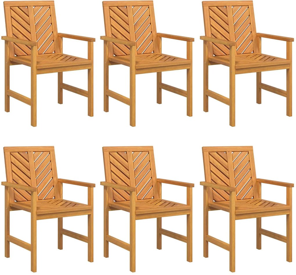 vidaXL Étkezőszék 6 pcs Természetes 62,5 x 59 x 89 cm Tömör Akácfa