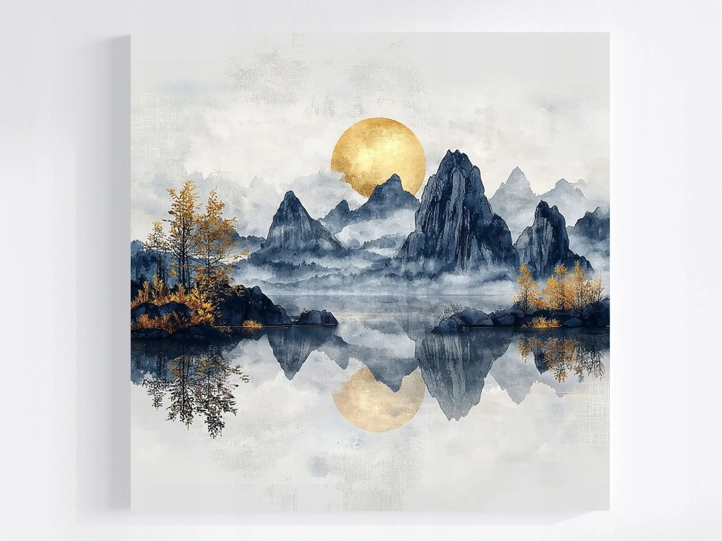 Canvas Vászonkép Hegyek Nap Tó Természet Zen Feng Shui 40x40