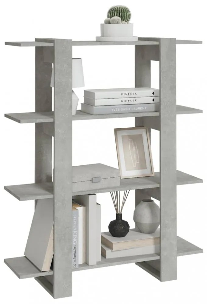 betonszürke könyvszekrény/térelválasztó 100 x 30 x 123,5 cm