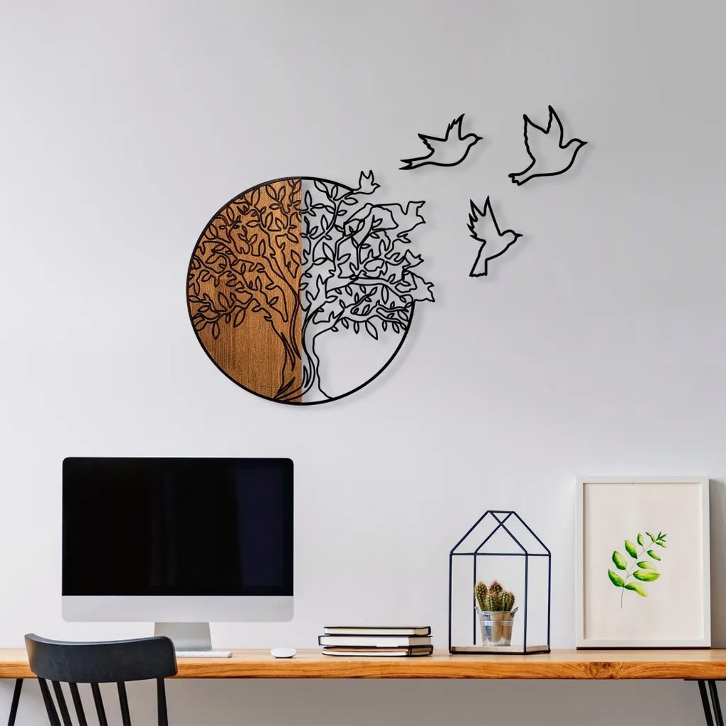 Tree fém fa fali dekoráció, 60×56 cm