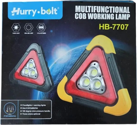 Hurry bolt HB-7707 4× AA elemmel működő LED-es figyelmeztető háromszög
